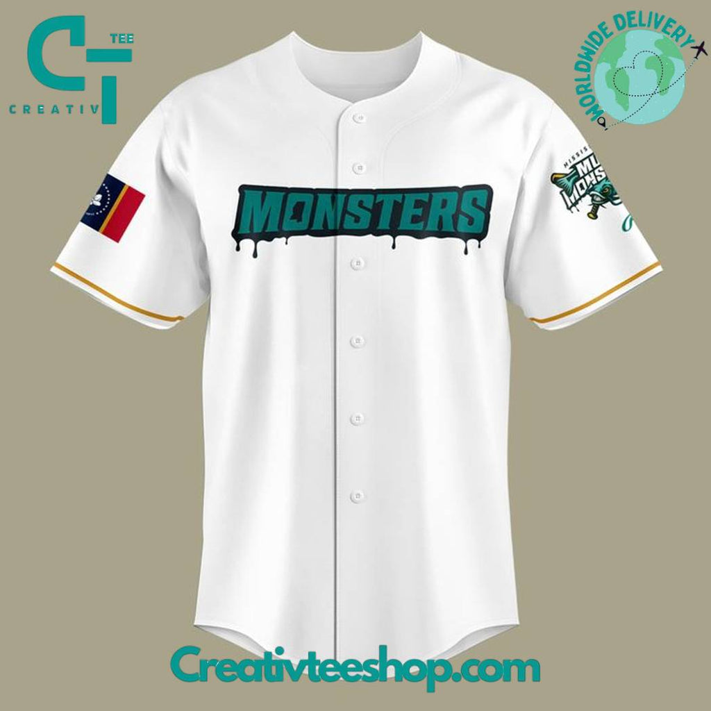 Mississippi Mud Monsters Special New 2025 White Baseball Jersey