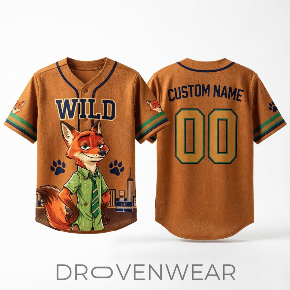 Nick Wilde Zootopia Baseball Jersey