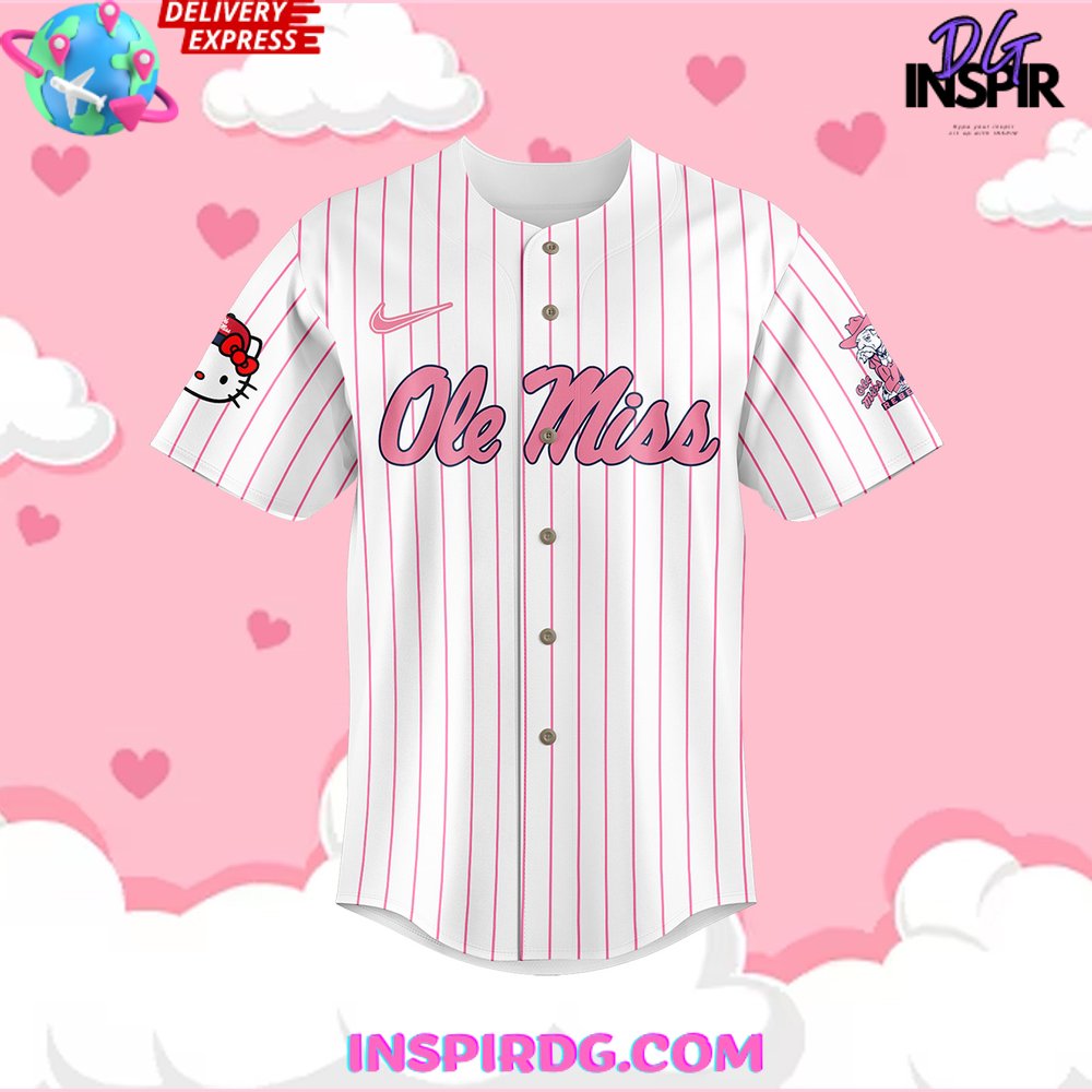 Ole Miss Rebels X Hello Kitty 2024 Stripe Baseball Jersey