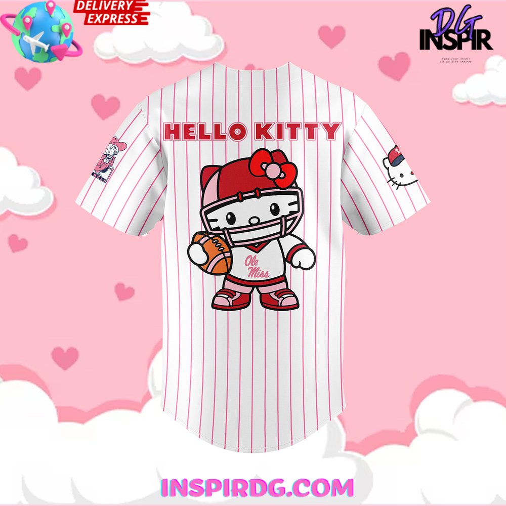 Ole Miss Rebels X Hello Kitty 2024 Stripe Baseball Jersey
