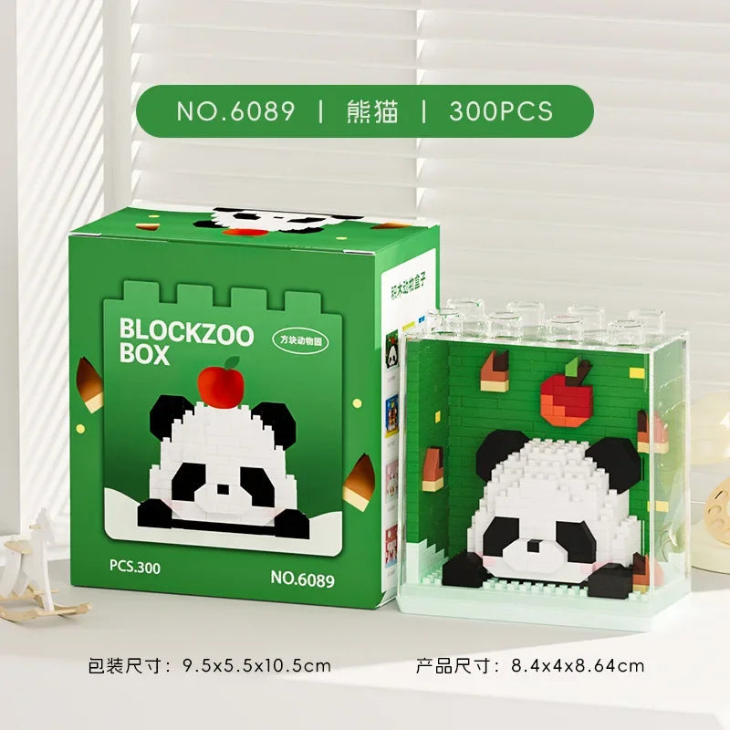 Animal Micro Building Blocks Zoo Red Panda Giraffe Koala Penguin Assembled Elephant Model Mini Brick Figure Toys For Kids Gifts