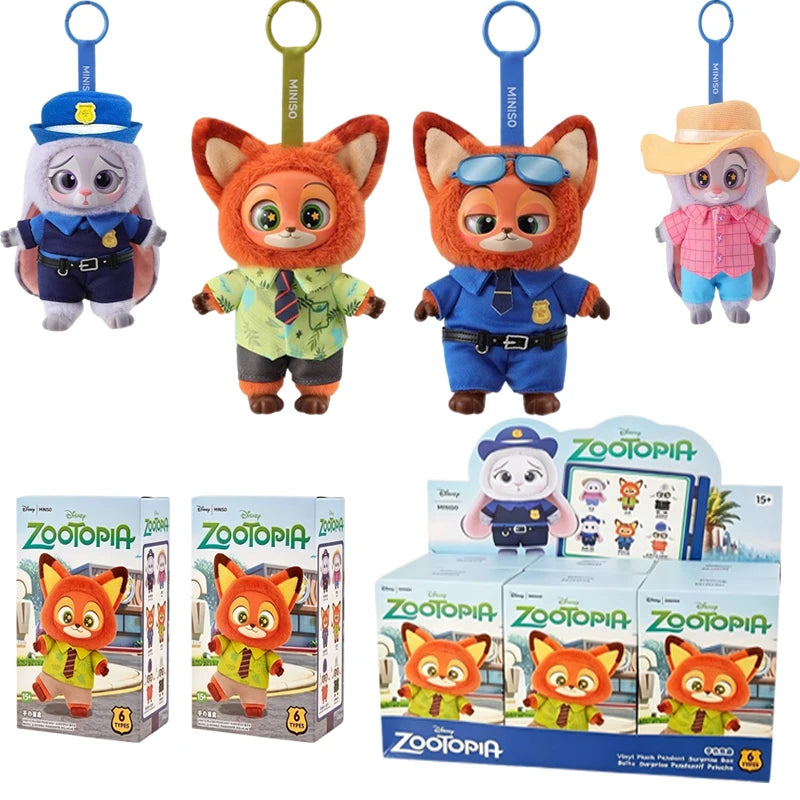 New Genuine Zootopia Vinyl Series Blind Box Cute Cartoon Character Vinyl Plush Bag Pendant Toy Doll Mystery Box Trendy Toys Gift