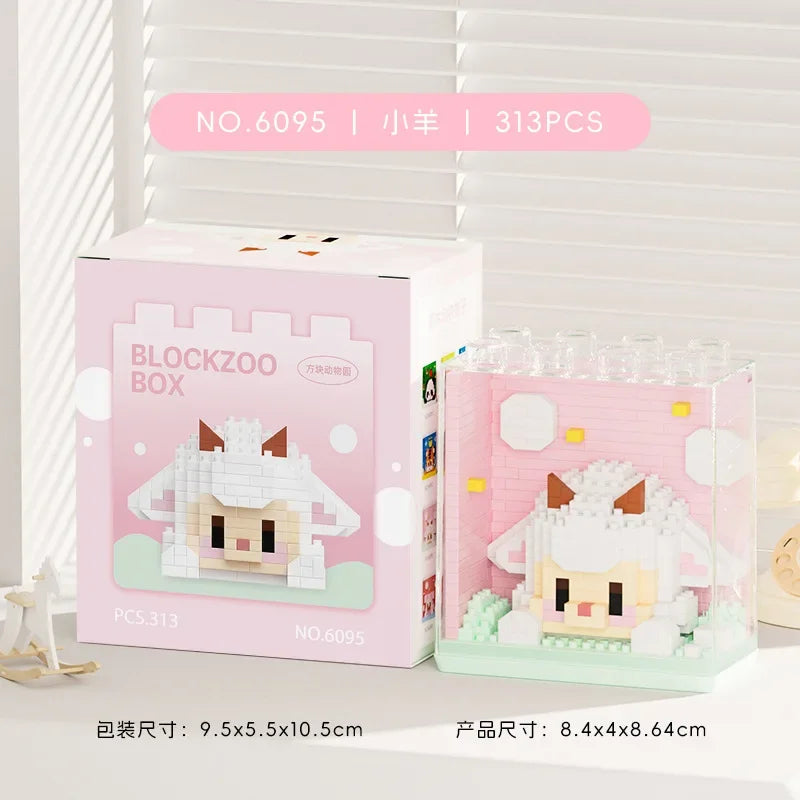 Animal Micro Building Blocks Zoo Red Panda Giraffe Koala Penguin Assembled Elephant Model Mini Brick Figure Toys For Kids Gifts