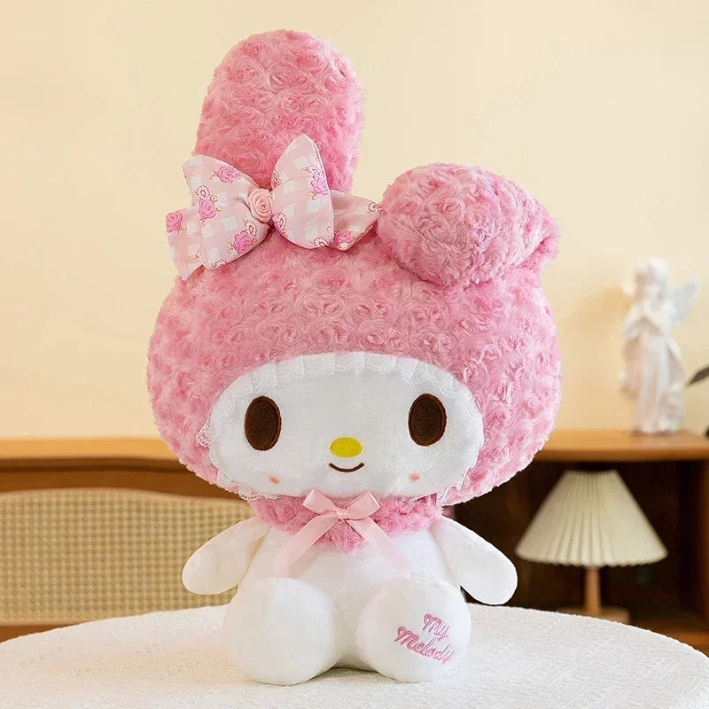 65cm Sanrio Hello Kitty Kawaii Rose My Melody Plush Toy Anime Cartoon Anime Big Size Soft Stuffed Doll Pillow Kids Birthday Gift