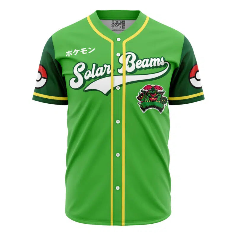 Solar Beams Grass Type Pokemon Baseball Jersey
