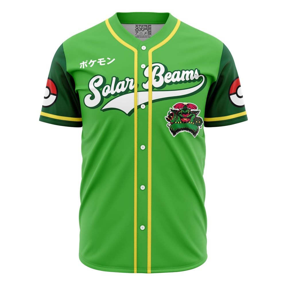Solar Beams Grass Type Pokemon Baseball Jersey