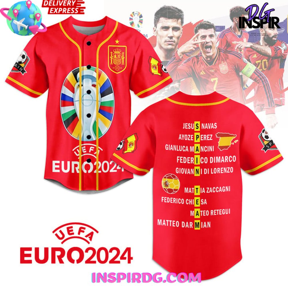 Spain Uefa Euro 2024 Baseball Jersey Shirt