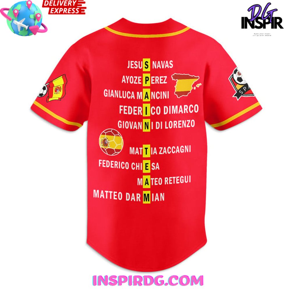Spain Uefa Euro 2024 Baseball Jersey Shirt