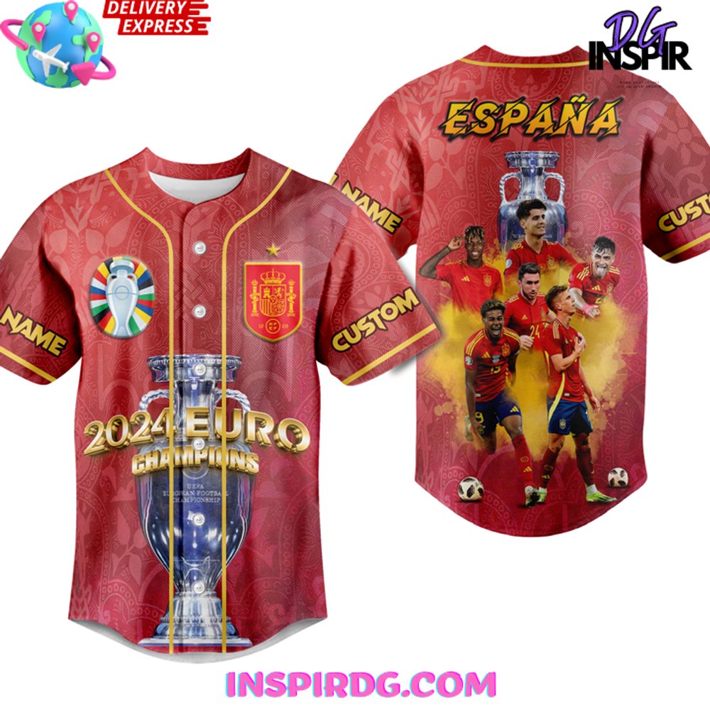 Spain Uefa Euro 2024 Champions Baseball Jersey