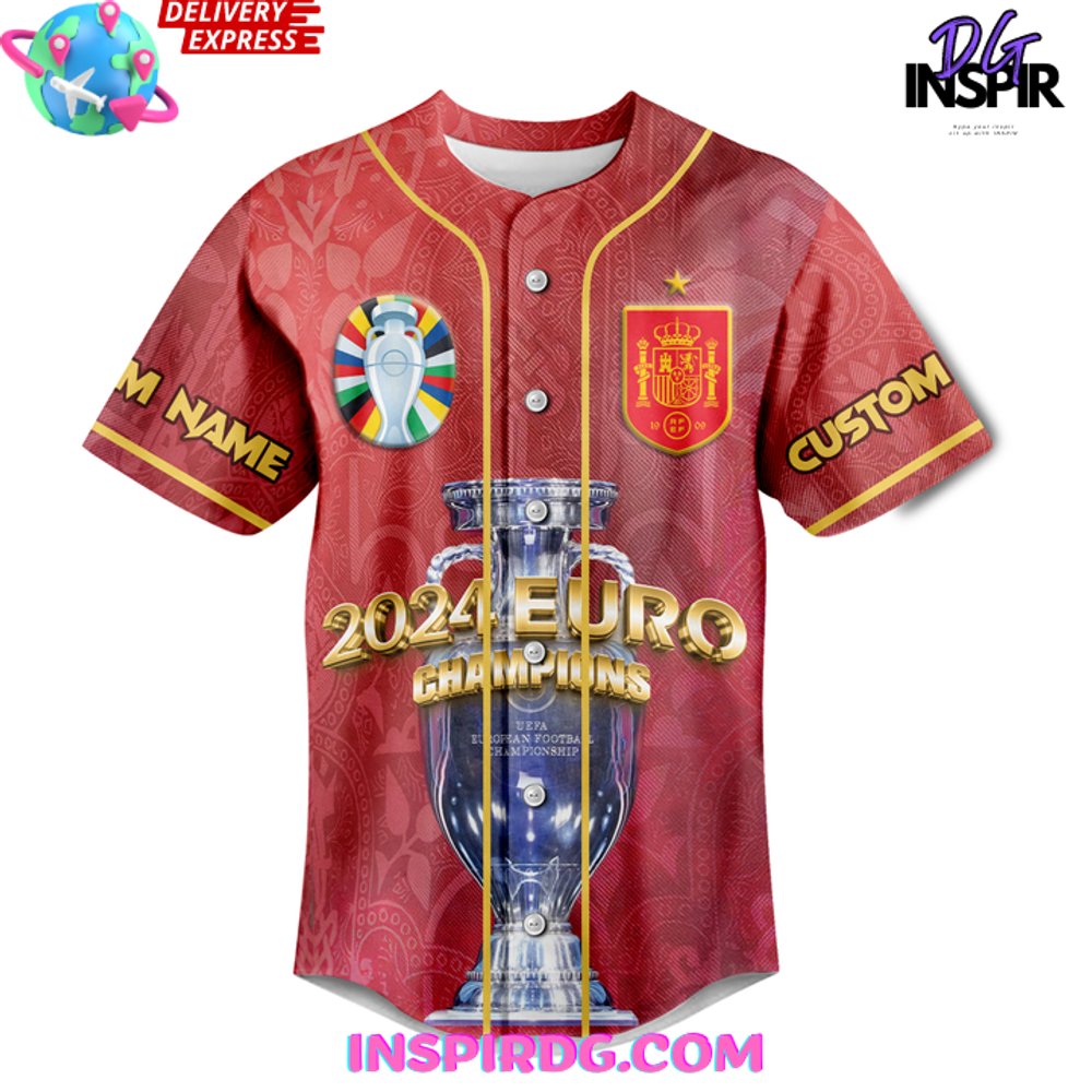 Spain Uefa Euro 2024 Champions Baseball Jersey