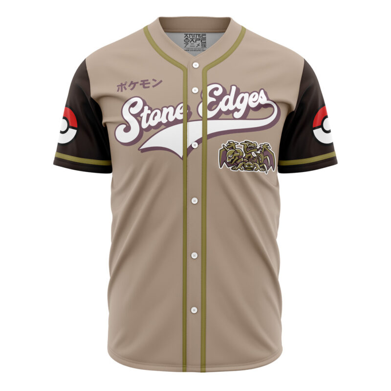 Stone Edges Rock Type Pokemon Baseball Jersey