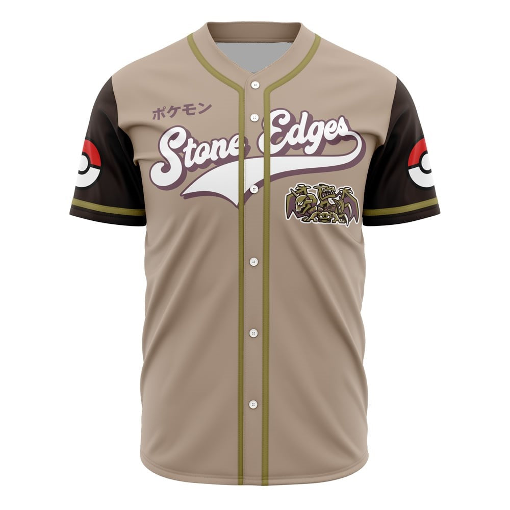 Stone Edges Pokémon Baseball Jersey – Stylish Unisex Fan Apparel For Gamers &amp; Collectors