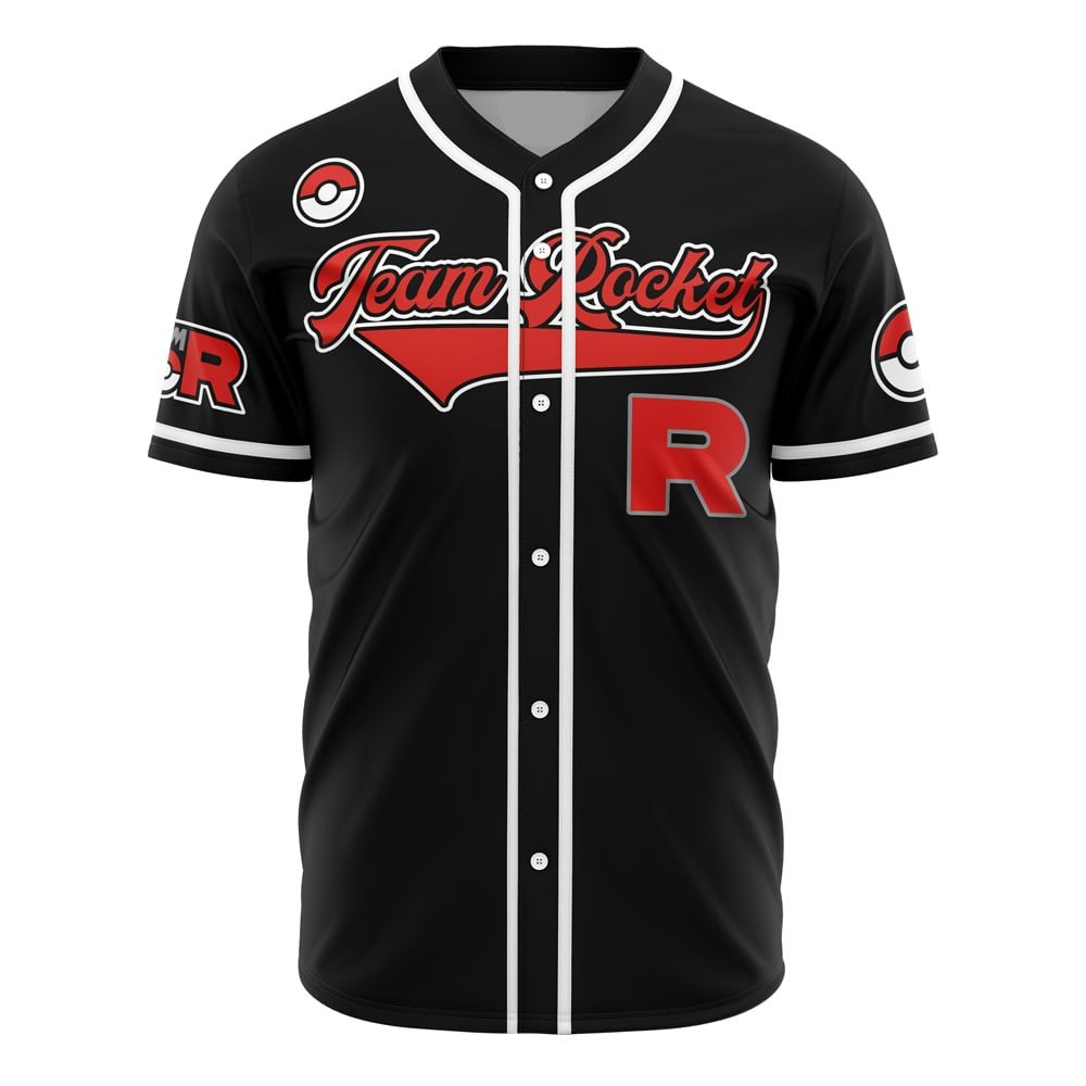 Team Rocket Baseball Jersey - Cool Black &amp; Red Design For Fans , Limited Edition
