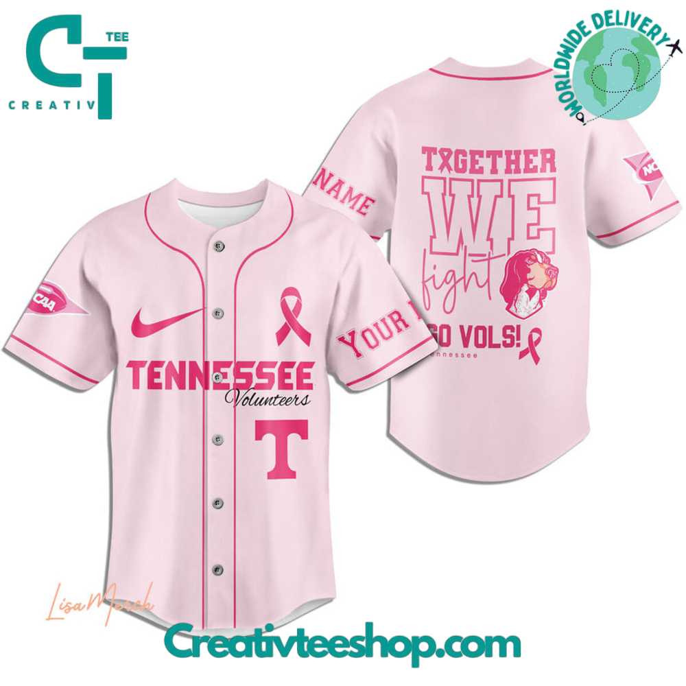 Tennessee Volunteers Breast Cancer Together We Fight Baseball Jersey