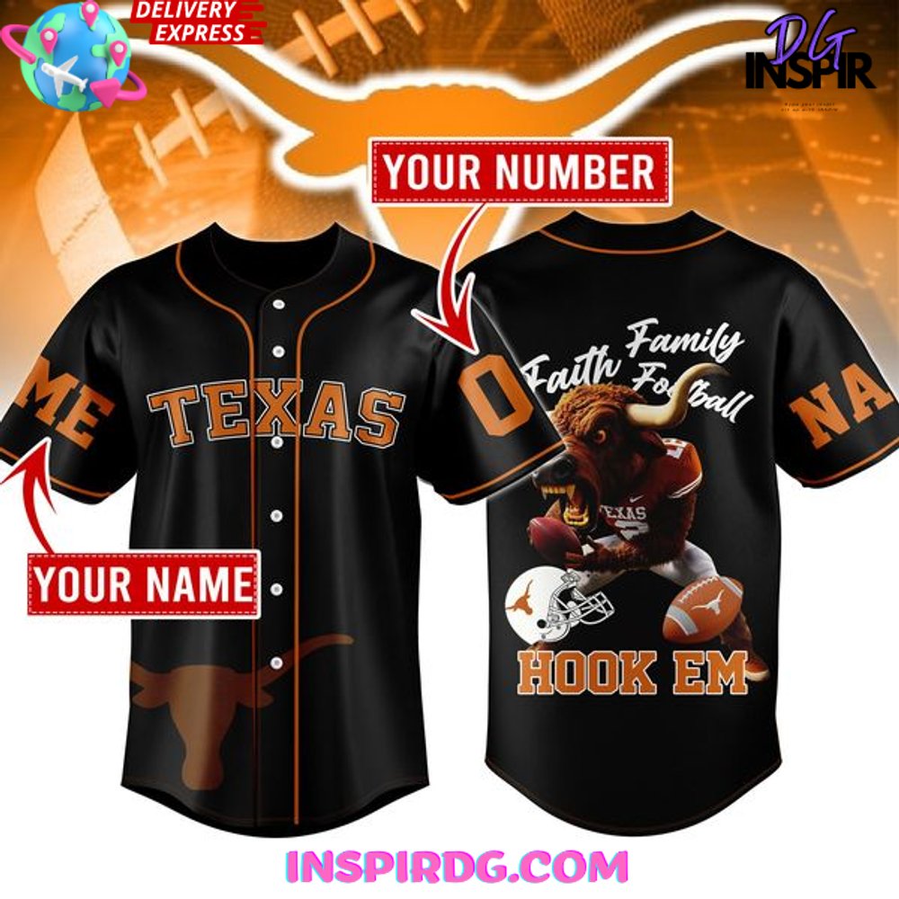 Texas Longhorns Hook 'Em Baseball Jersey