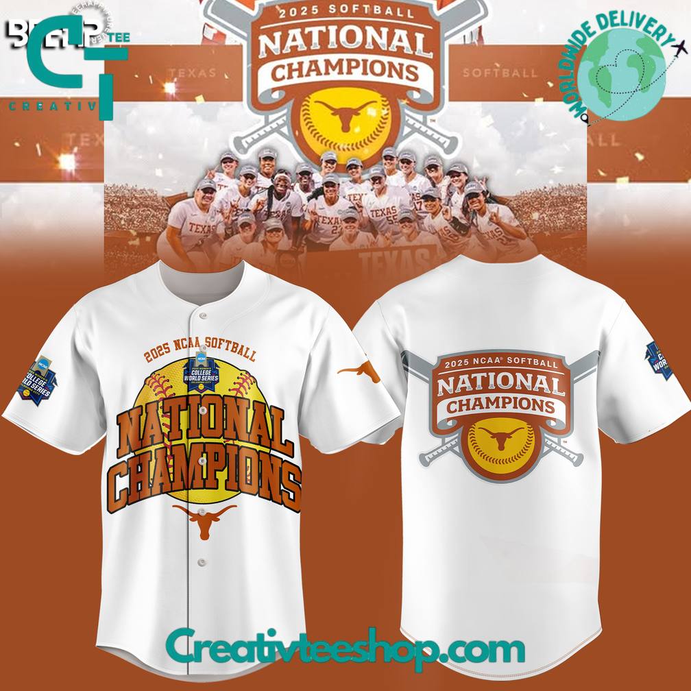Texas Longhorns Softball National Champions 2025 "Hook 'Em Horn" Baseball Jersey