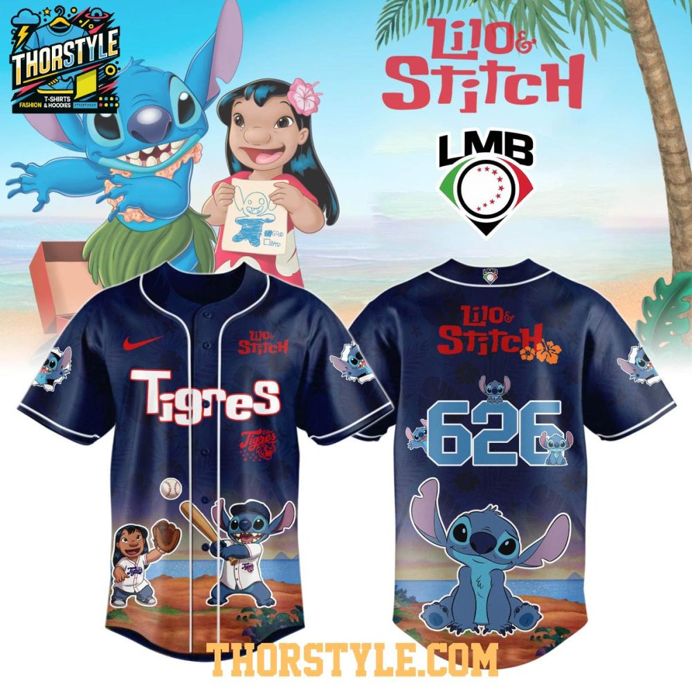 Tigres De Quintana Roo X Lilo &amp; Stitch The Memories Disney 2025 Baseball Jersey