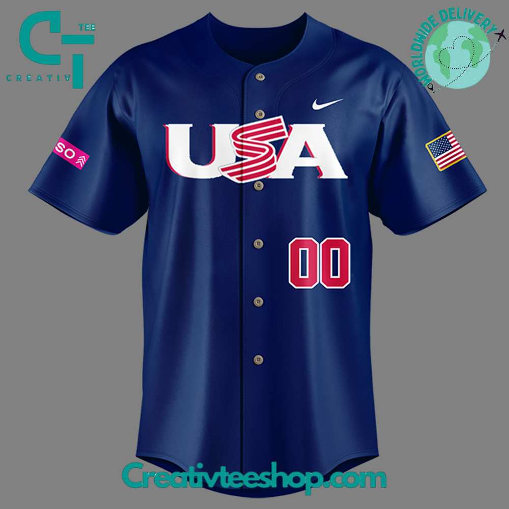Usa Baseball Wbsc Navy Jersey