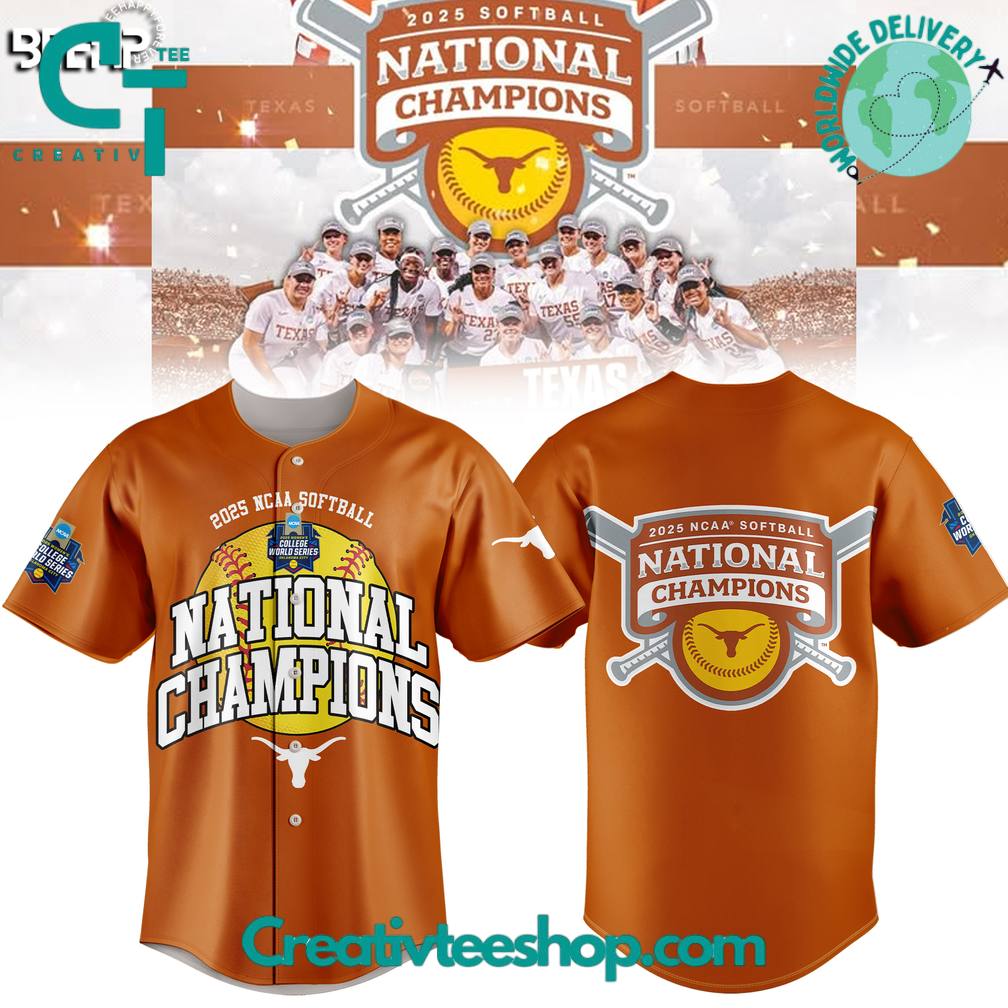 Texas Longhorns Softball National Champions 2025 "Hook 'Em Horn" Baseball Jersey