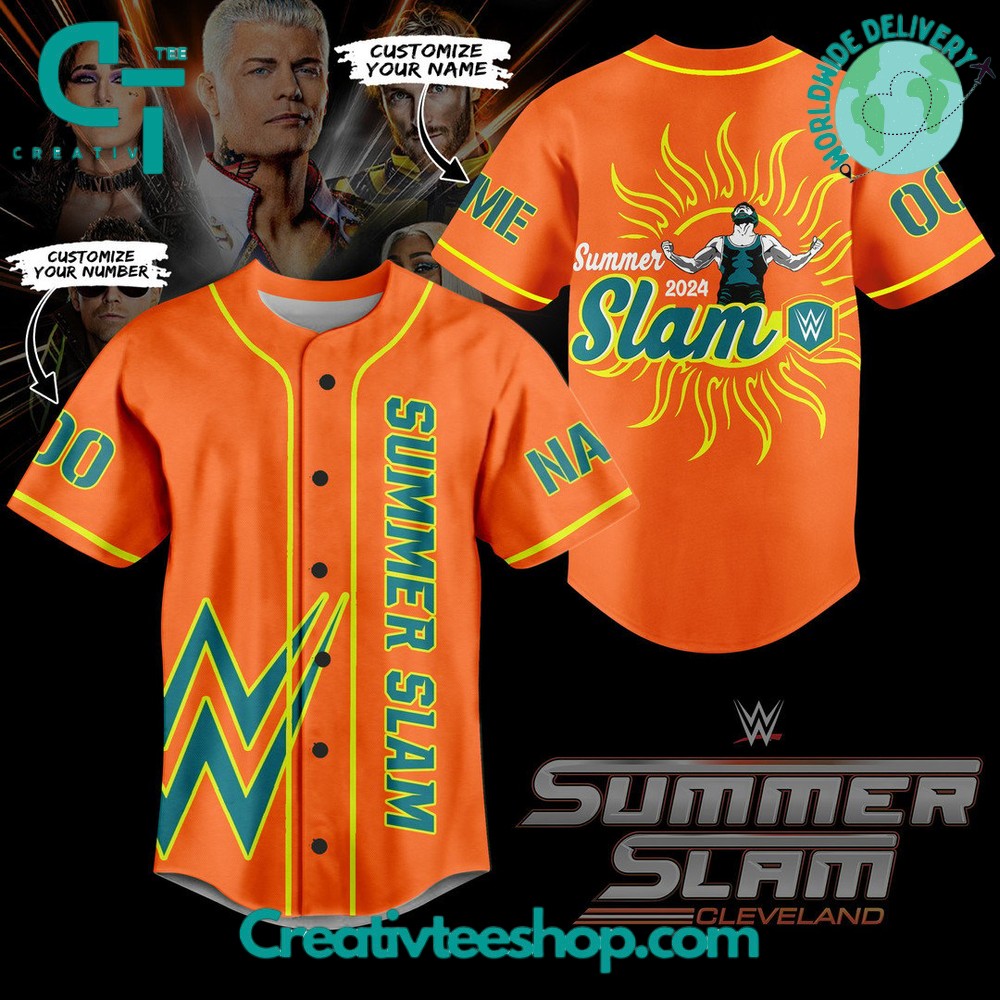 Wwe Summer Slam Cleveland 2024 Orange Baseball Jersey