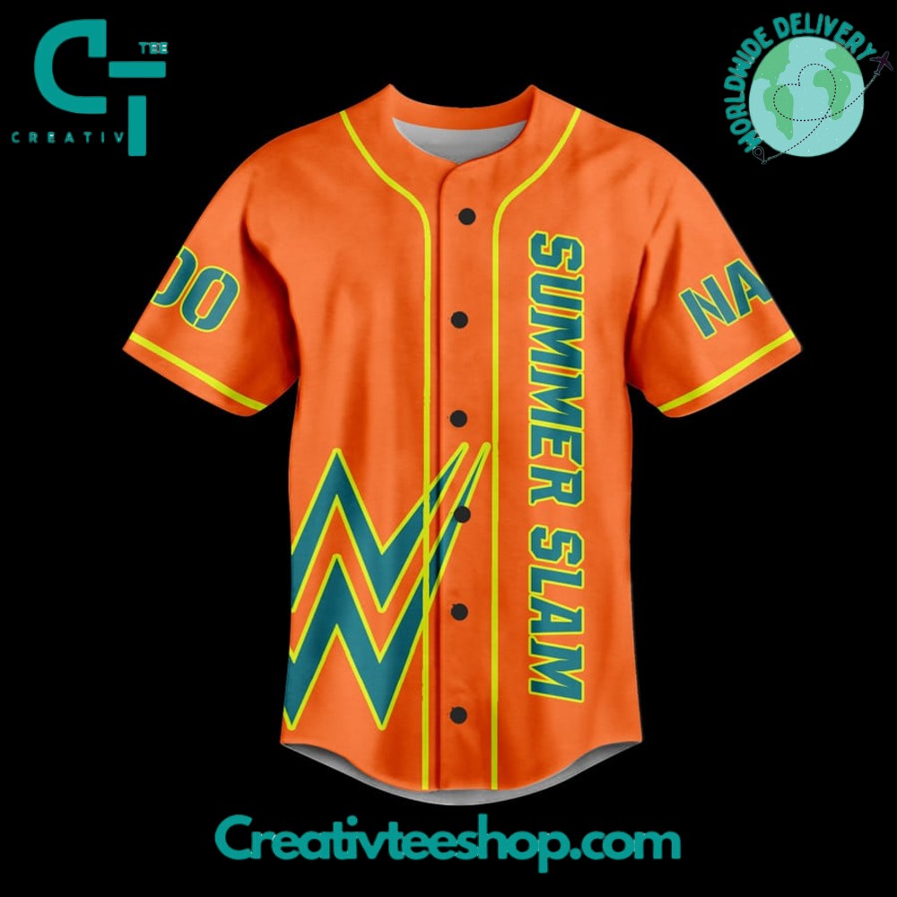 Wwe Summer Slam Cleveland 2024 Orange Baseball Jersey