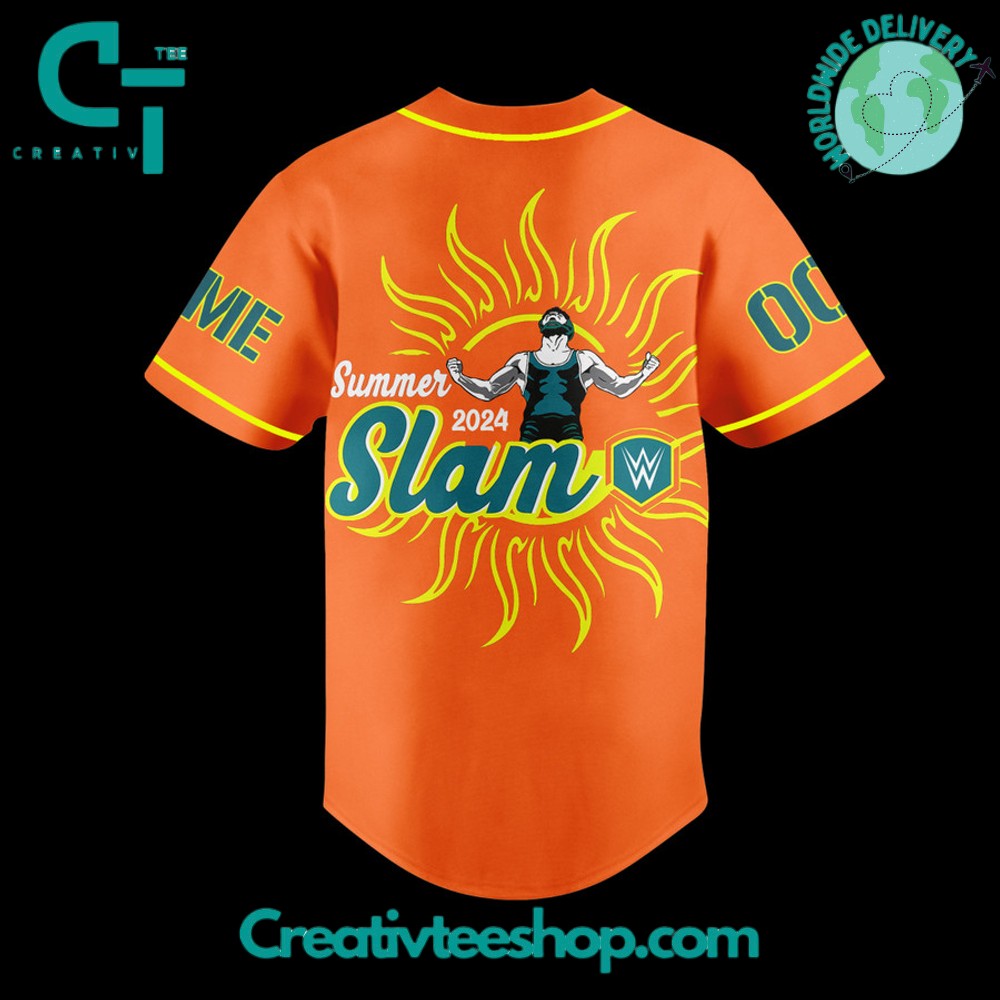 Wwe Summer Slam Cleveland 2024 Orange Baseball Jersey