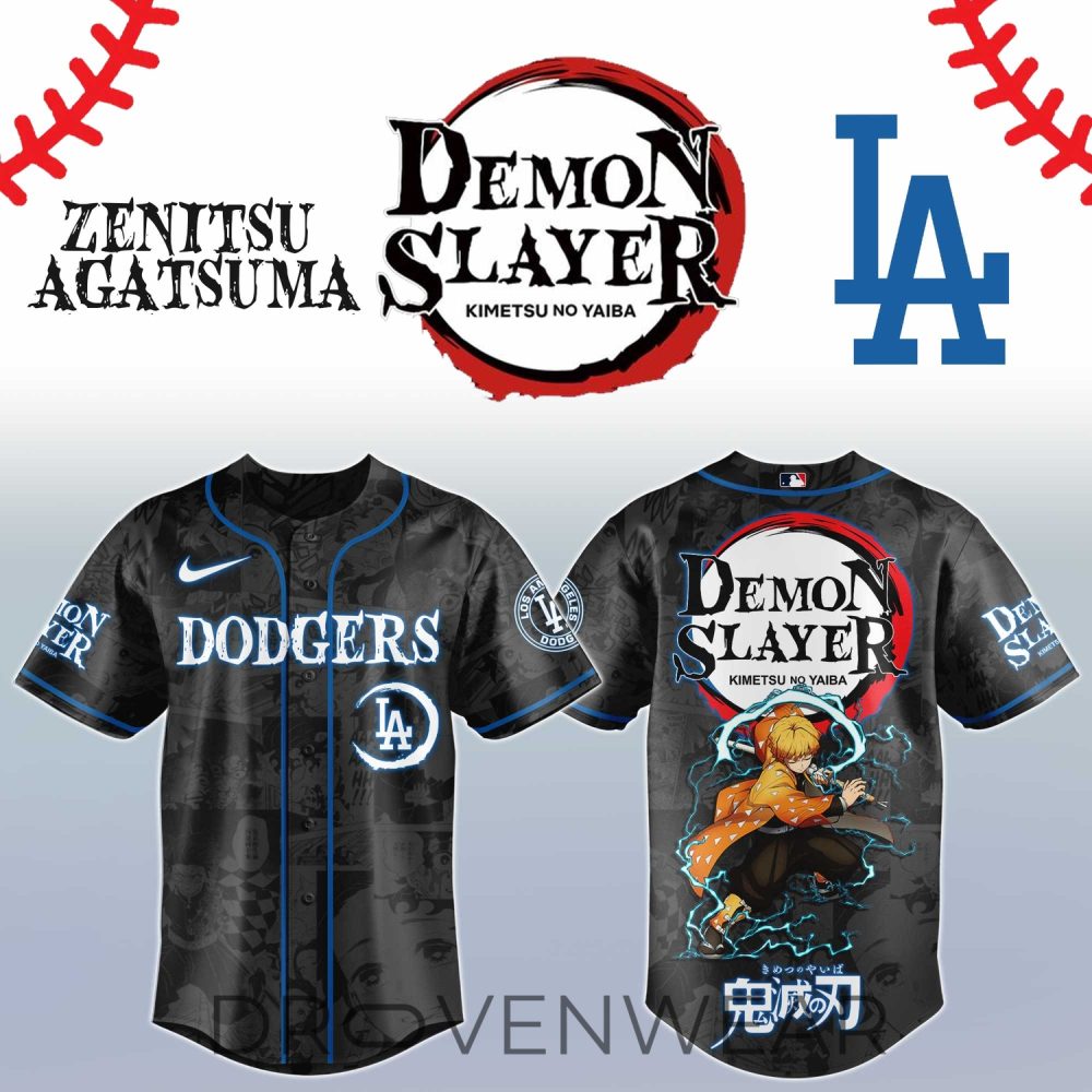 Zenitsu Agatsuma Demon Slayer Los Angeles Anime Baseball Jersey