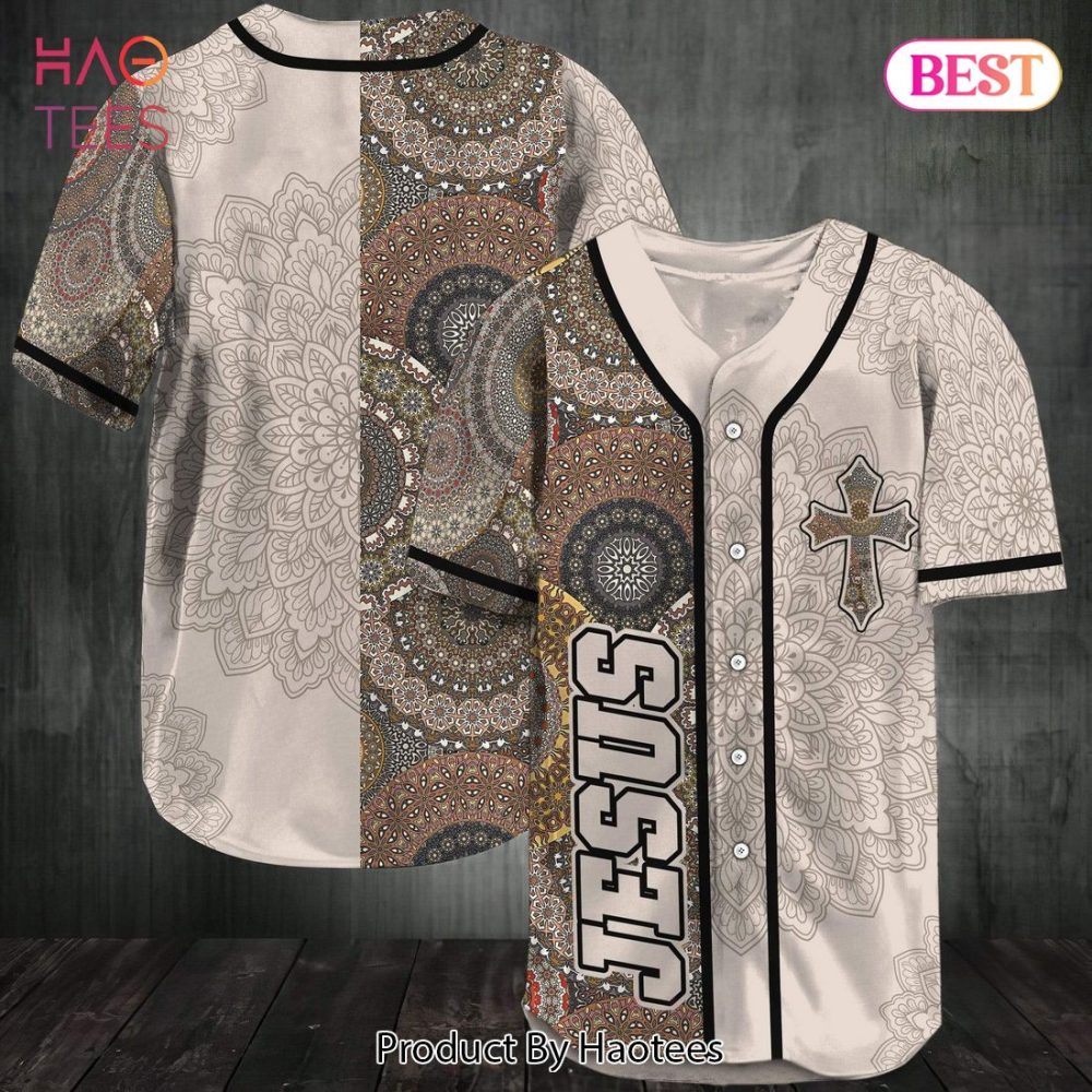 Stylish Jesus Baseball Jersey Shirt - Unique Christian Mandala Design, Perfect Gift