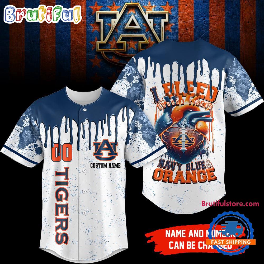 Auburn Tigers Ncaa I Bleed Baseball Jersey