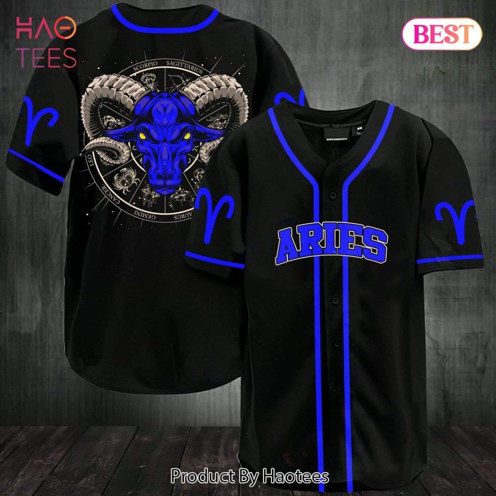 Aries Zodiac Baseball Jersey - Bold Ram Design For Astrology Fans