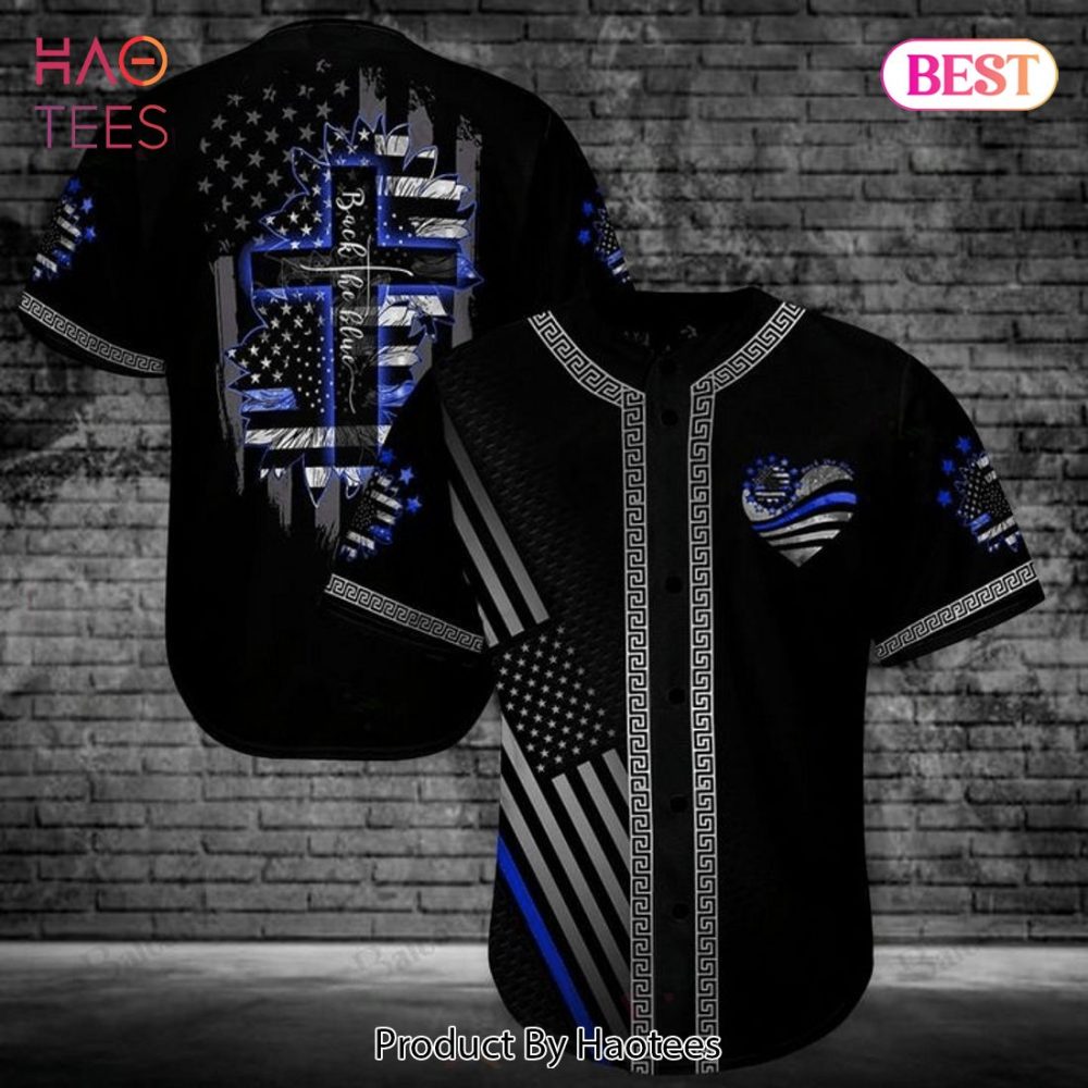 Patriotic Black &amp; Blue Flag Baseball Jersey Shirt - Stylish American Pride Tee