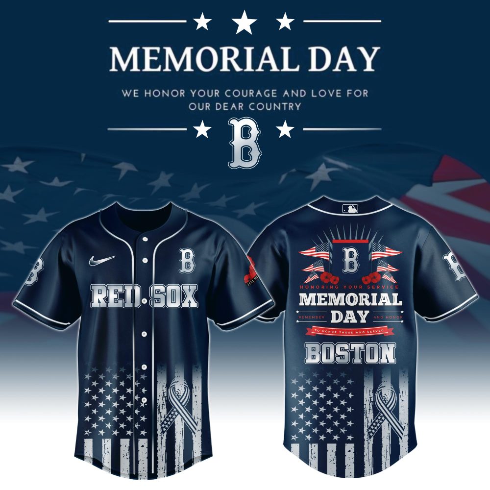 Patriotic Boston Baseball Jersey - Memorial Day Tribute - Honor Veterans In Style