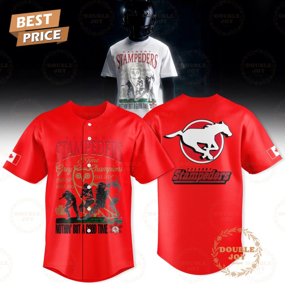 Calgary Stampeders 8 Times Grey Cup Champions Limited Edition Baseball Jersey - Red