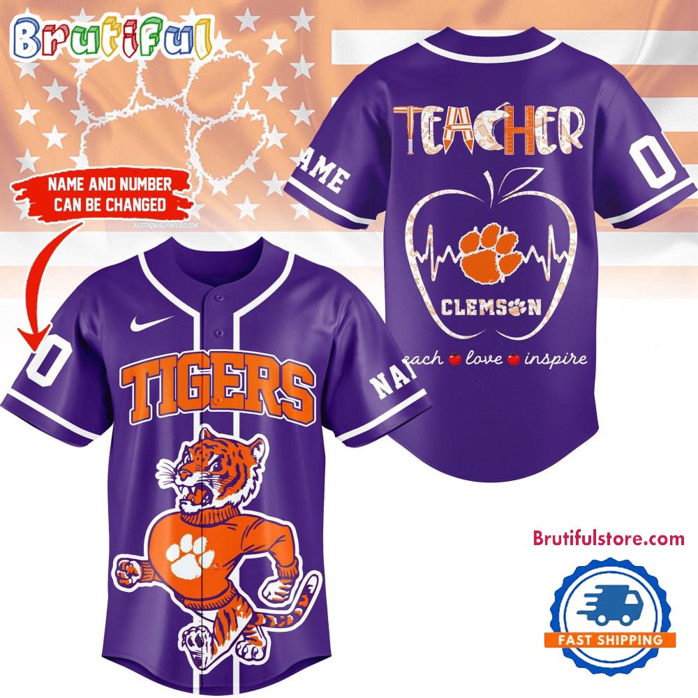 Clemson Tigers Mascot Teacher Appreciation Month Baseball Jersey