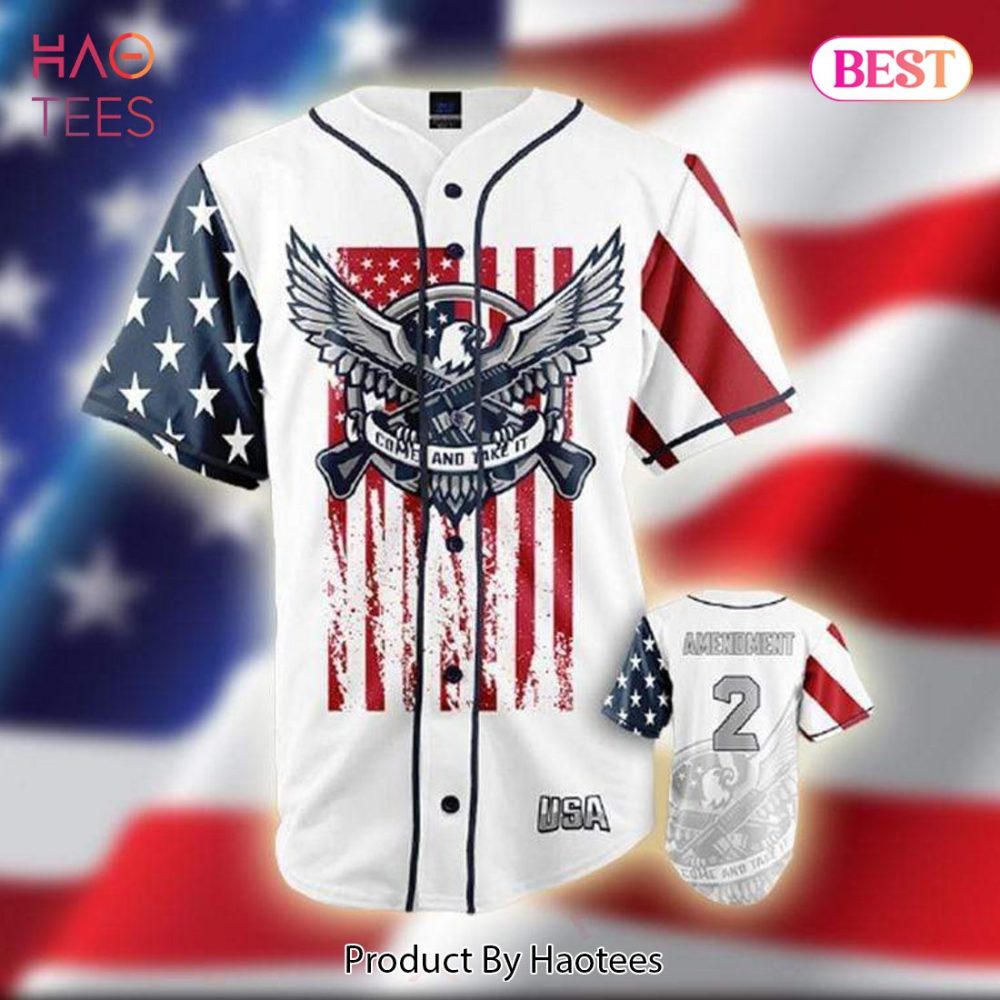 Patriotic Usa Eagle Baseball Jersey - American Flag Design, Perfect For Fans And Collectors