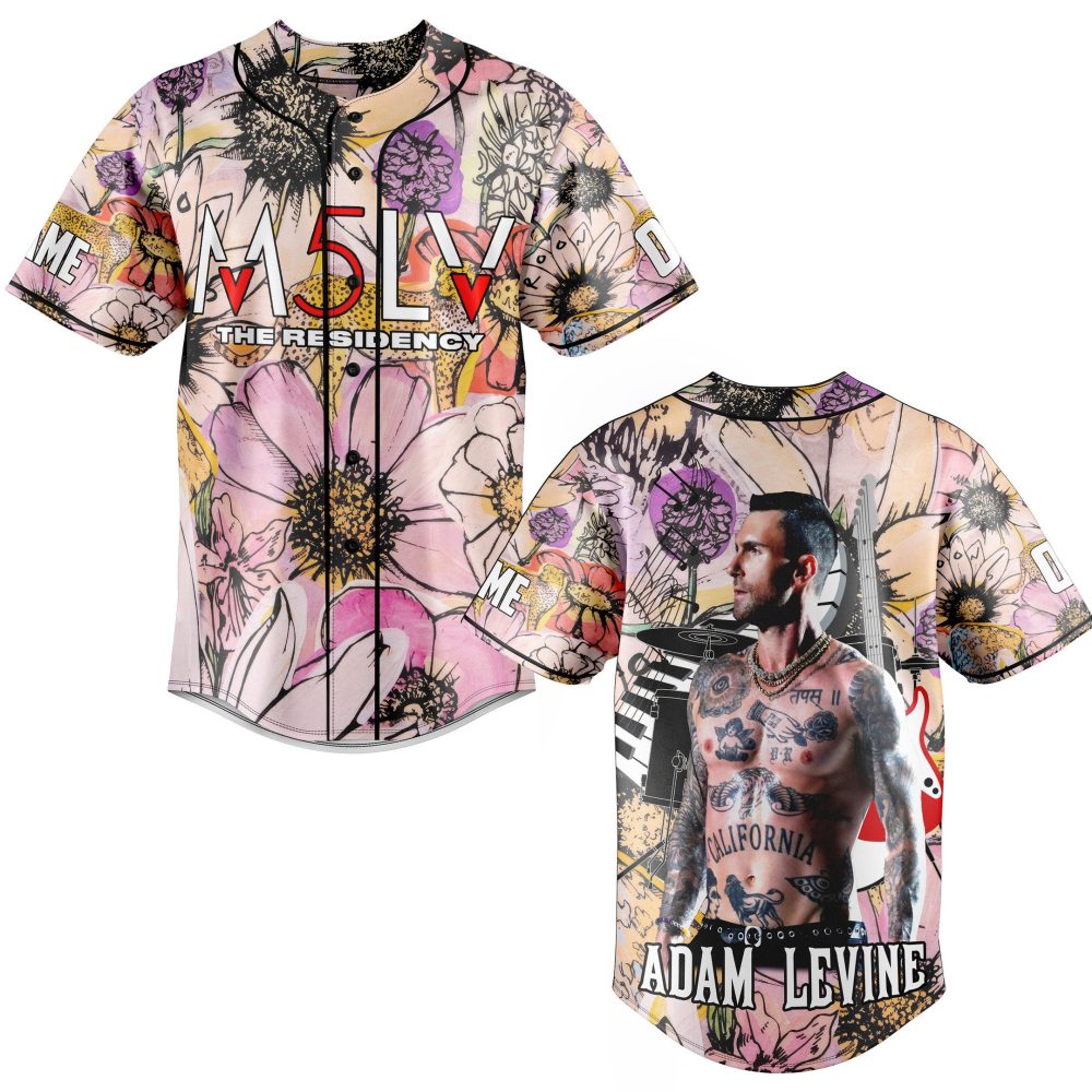 Vibrant Floral Baseball Jersey Shirt - Unique Music Fan Design, Perfect Gift!