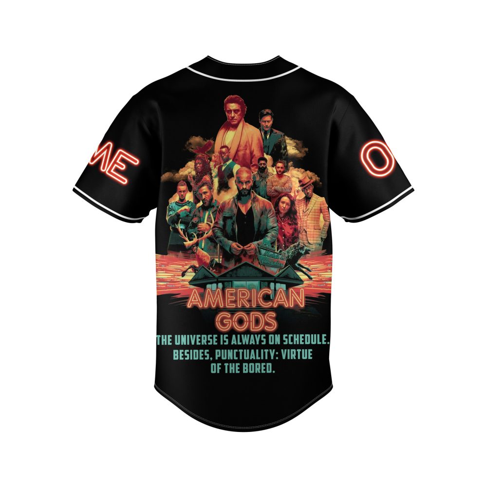 American Gods Baseball Jersey – Stylish Black Neon Design For Fans