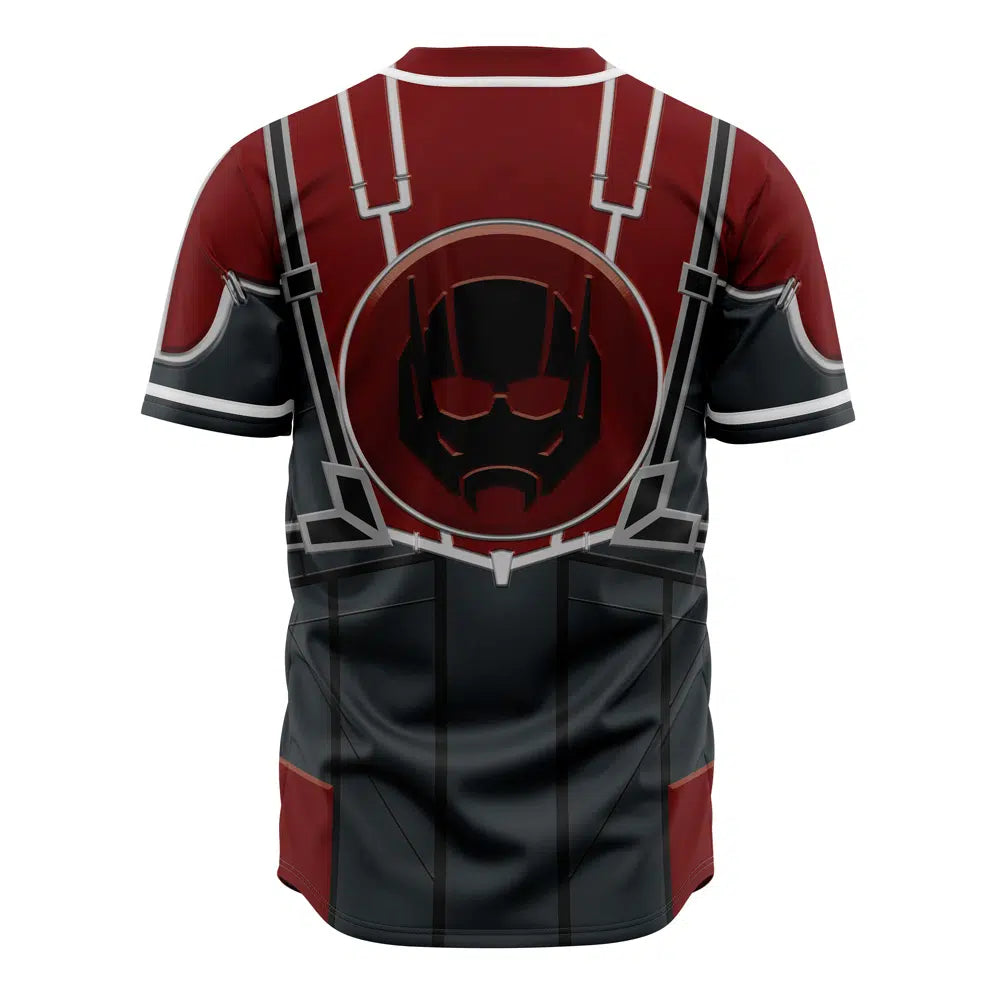 Futuristic Red &amp; Grey Armor-Style Baseball Jersey – Bold Design For Trendsetters