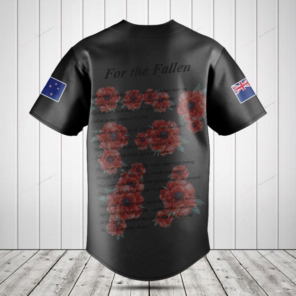 Commemorative 'Lest We Forget' Baseball Jersey - Honor Veterans With Style &amp; Comfort