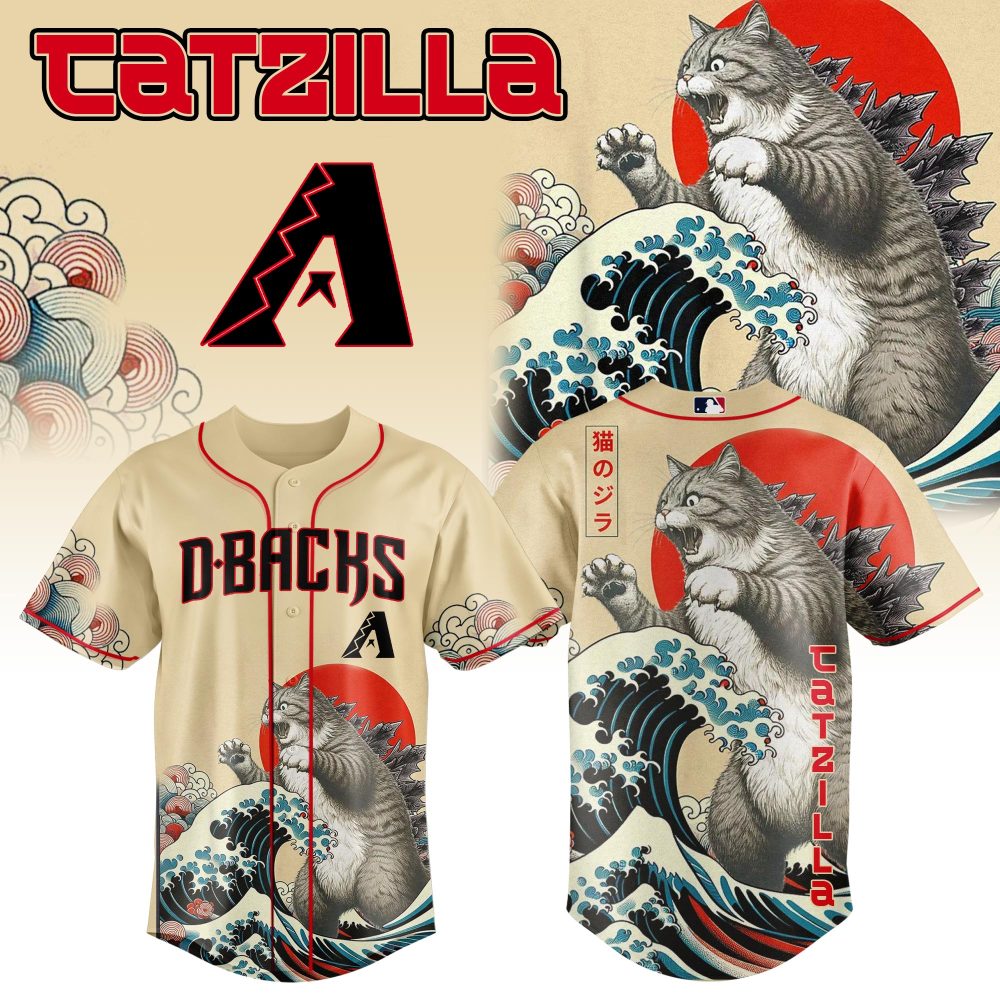 Epic Catzilla Baseball Jersey - Unique Graphic Tee For Cat &amp; Sports Lovers