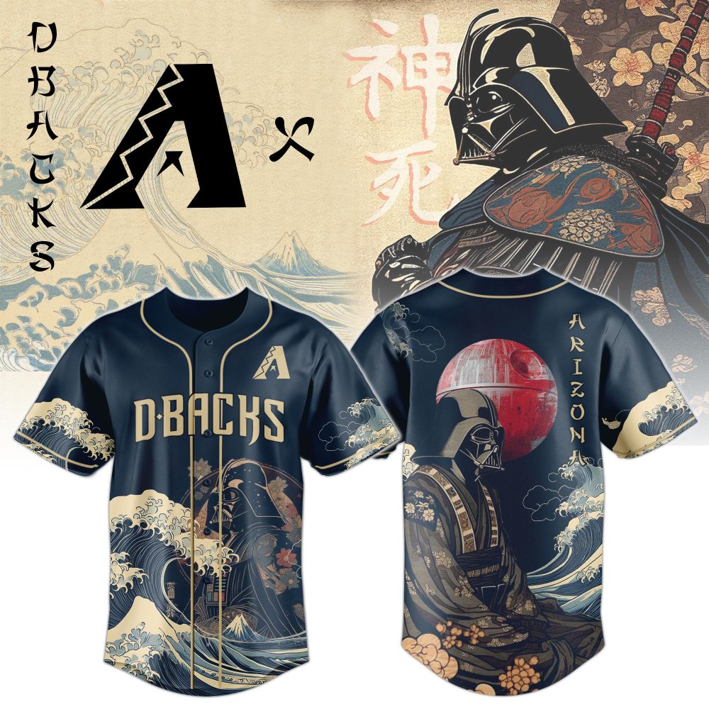 Samurai-Style D-Backs Baseball Jersey - Unique Darth Vader Design, Unisex Sportswear