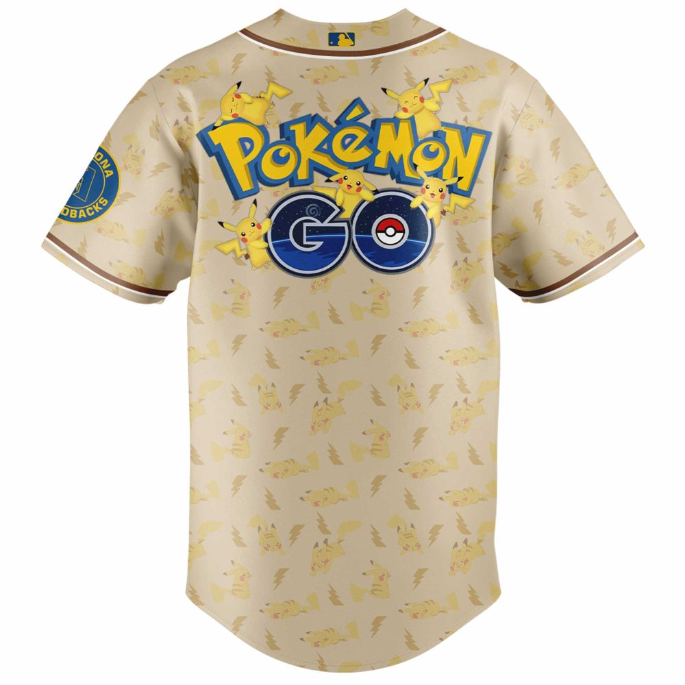 Limited Edition Pokémon Go D-Backs Baseball Jersey - Pikachu Design, Perfect For Fans!