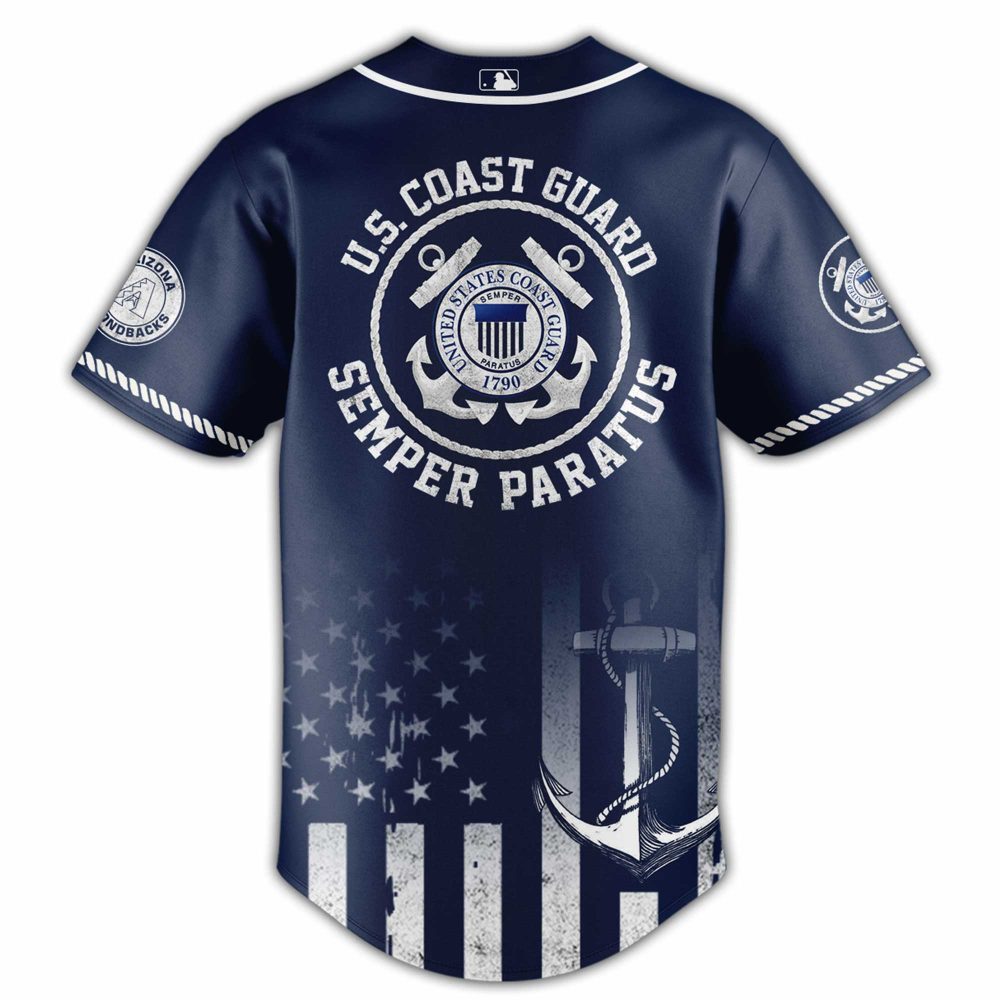 U.S. Coast Guard D-Backs Baseball Jersey - Semper Paratus Design, Limited Edition