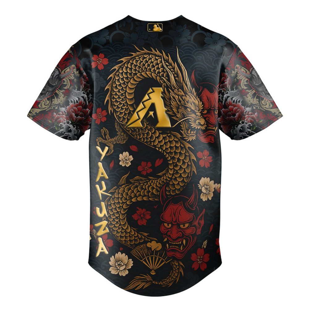 Limited Edition Yakuza X D-Backs Baseball Jersey – Bold Dragon &amp; Oni Design