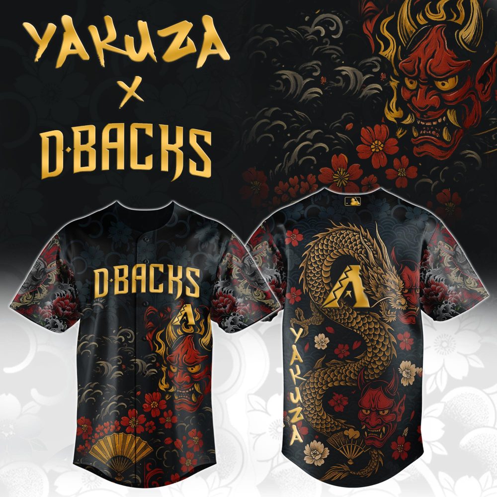 Limited Edition Yakuza X D-Backs Baseball Jersey – Bold Dragon &amp; Oni Design
