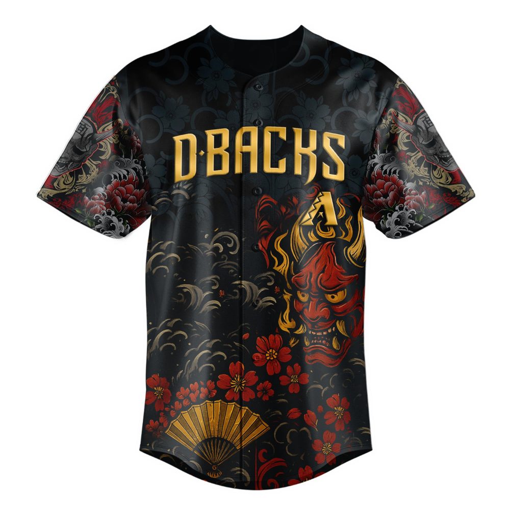 Limited Edition Yakuza X D-Backs Baseball Jersey – Bold Dragon &amp; Oni Design
