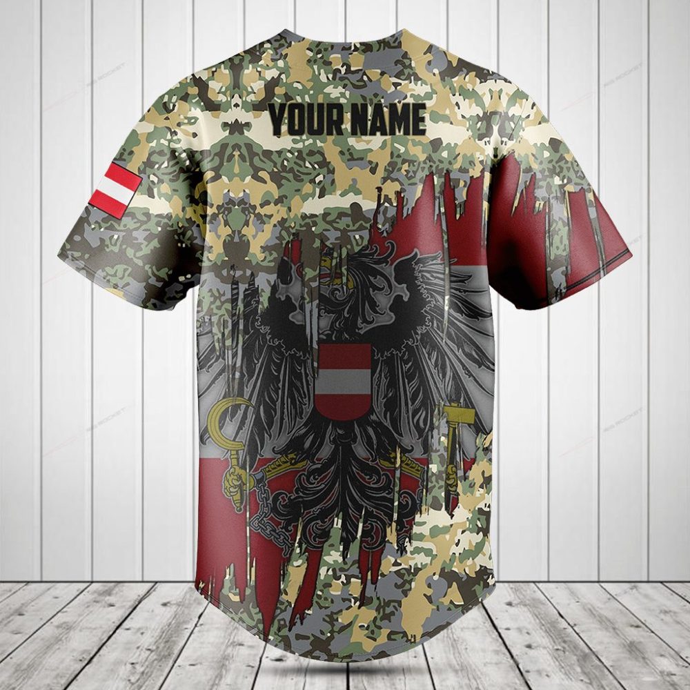Men'S Camo Eagle Baseball Jersey - Bold Graphic Design, Comfortable Fit, Fashionable Sportswear