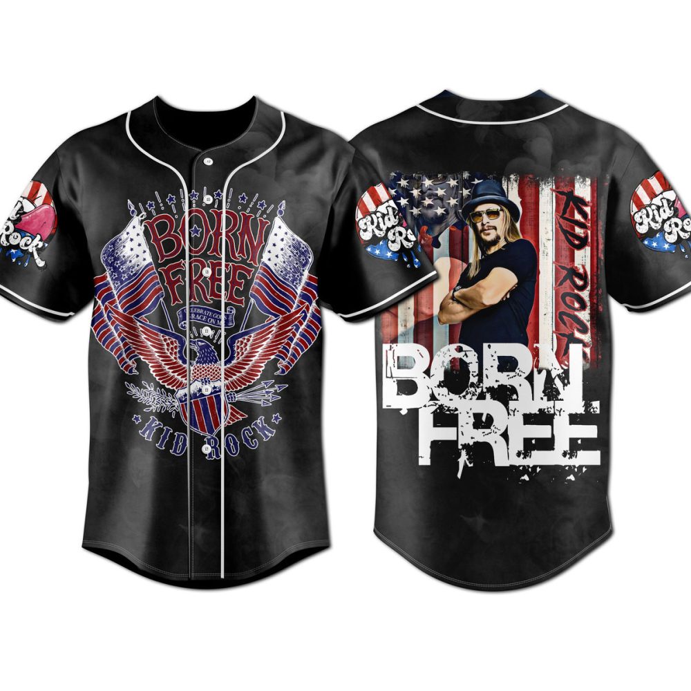 Patriotic Born Free Jersey Shirt – Stylish Americana Graphic Tees For Men