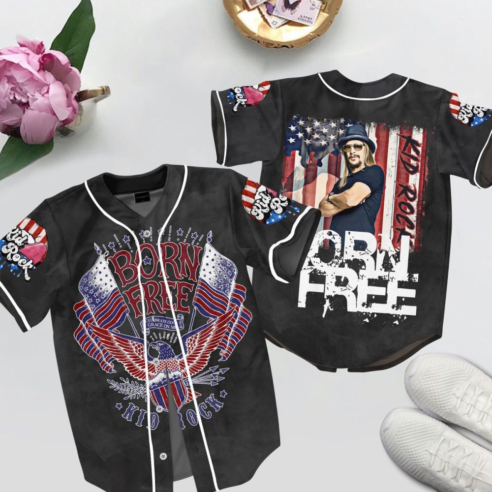 Patriotic Born Free Jersey Shirt – Stylish Americana Graphic Tees For Men
