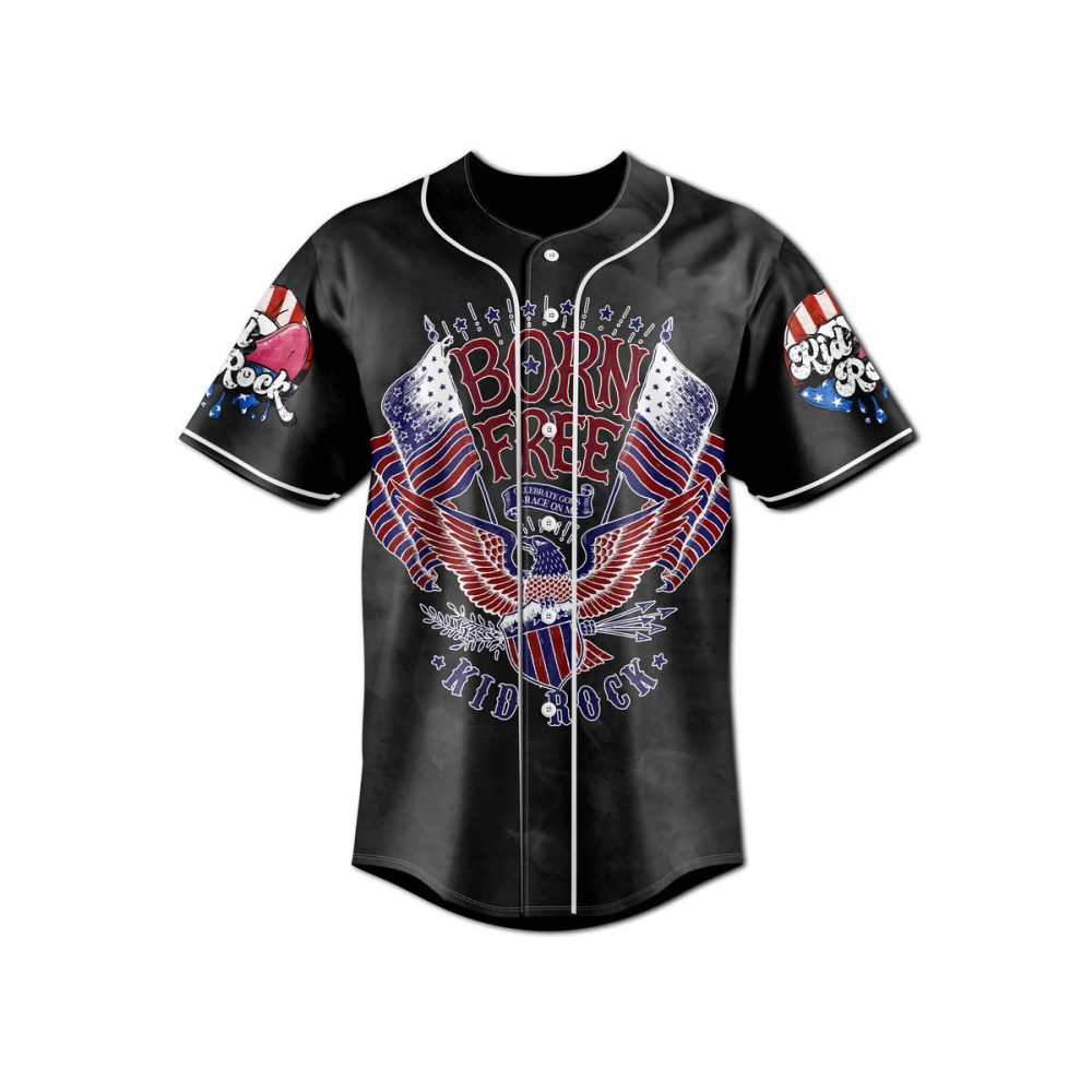 Patriotic Born Free Jersey Shirt – Stylish Americana Graphic Tees For Men